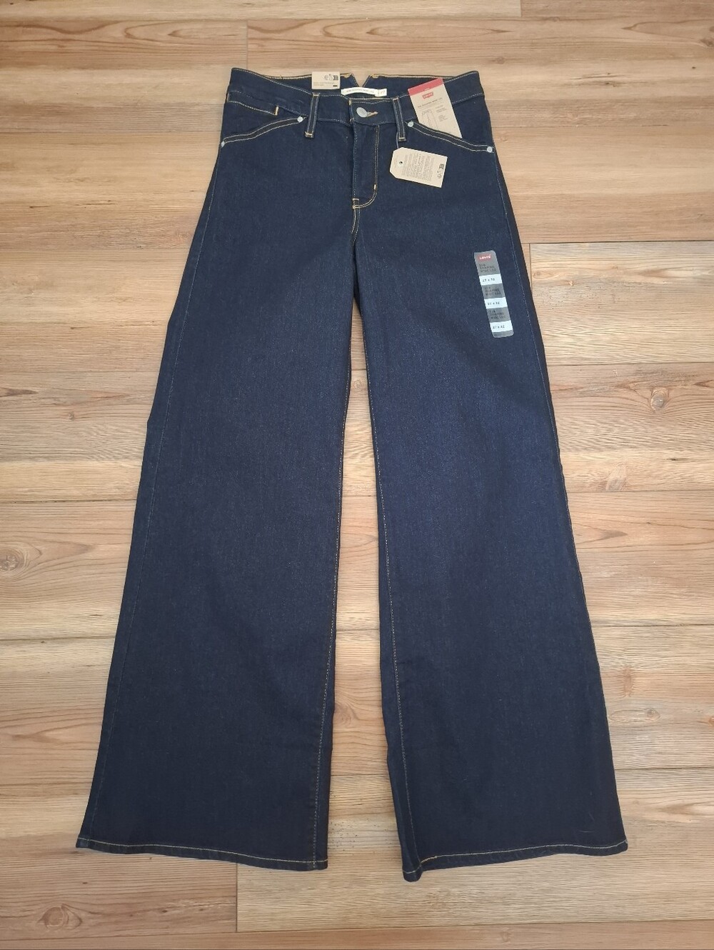 Levi's 318 Shaping Wide Leg Women's Jeans Dark Wash 27x32 NEW